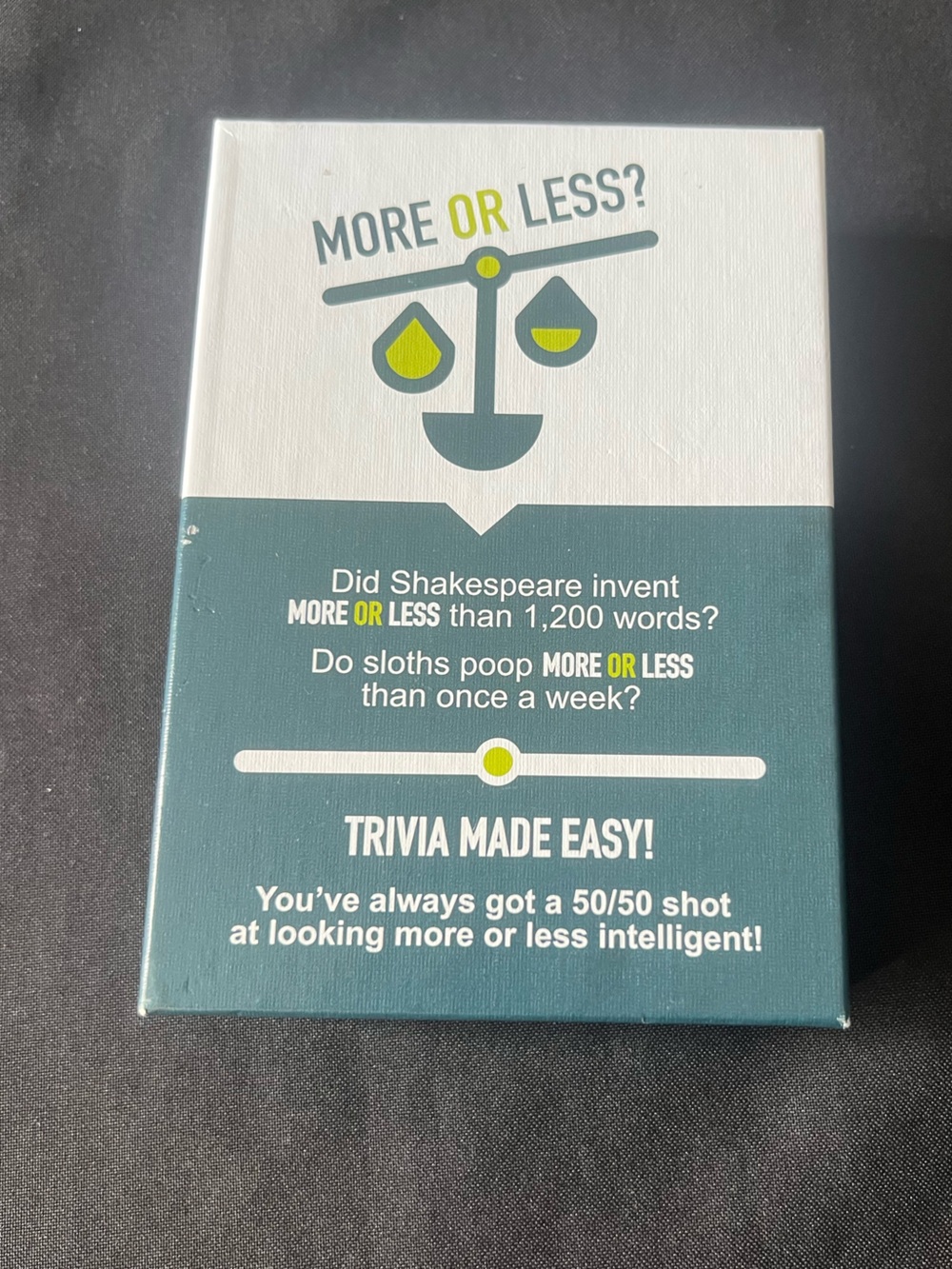 More Or Less? Trivia Game - Complete Card Game (100 Cards, 500 Questions)